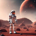 Astronaut on red Planet